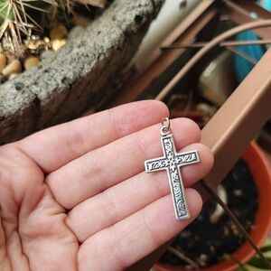 Vintage Silver Ornate Cross Pendant